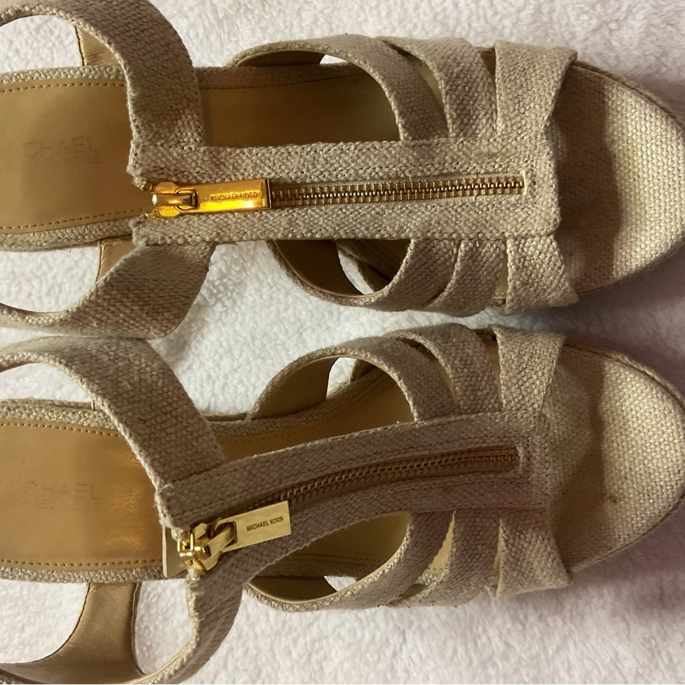 MICHAEL Michael Kors Tan Wedge Sandals - Picture 5 of 9